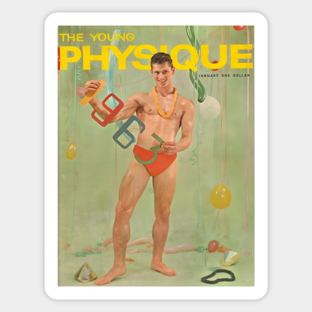 THE YOUNG PHYSIQUE - Vintage Physique Muscle Male Model Magazine Cover Sticker by SNAustralia